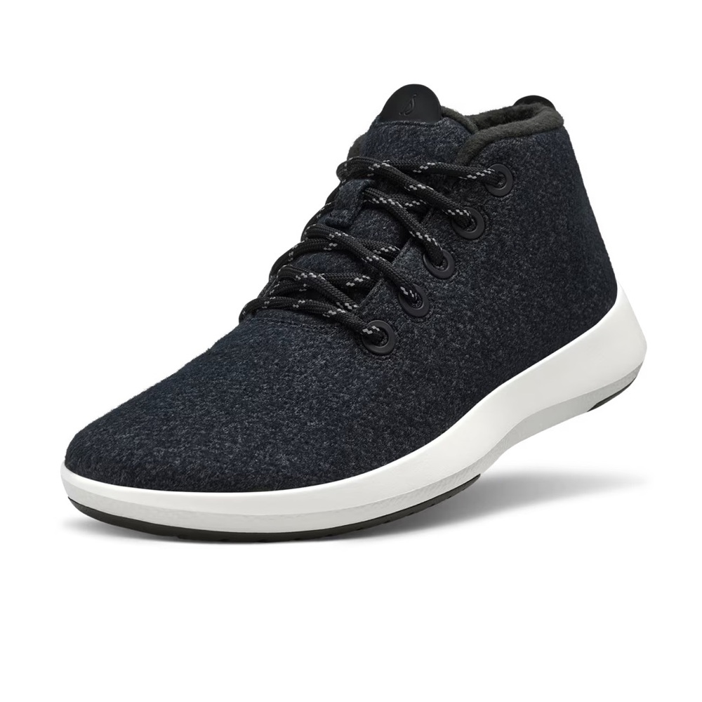 Allbirds Men's Wool Runner-up Mizzles size 13 Natural Black with White Sole